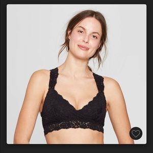 NWOT Auden Black Lace Racerback Nursing bra -Large
